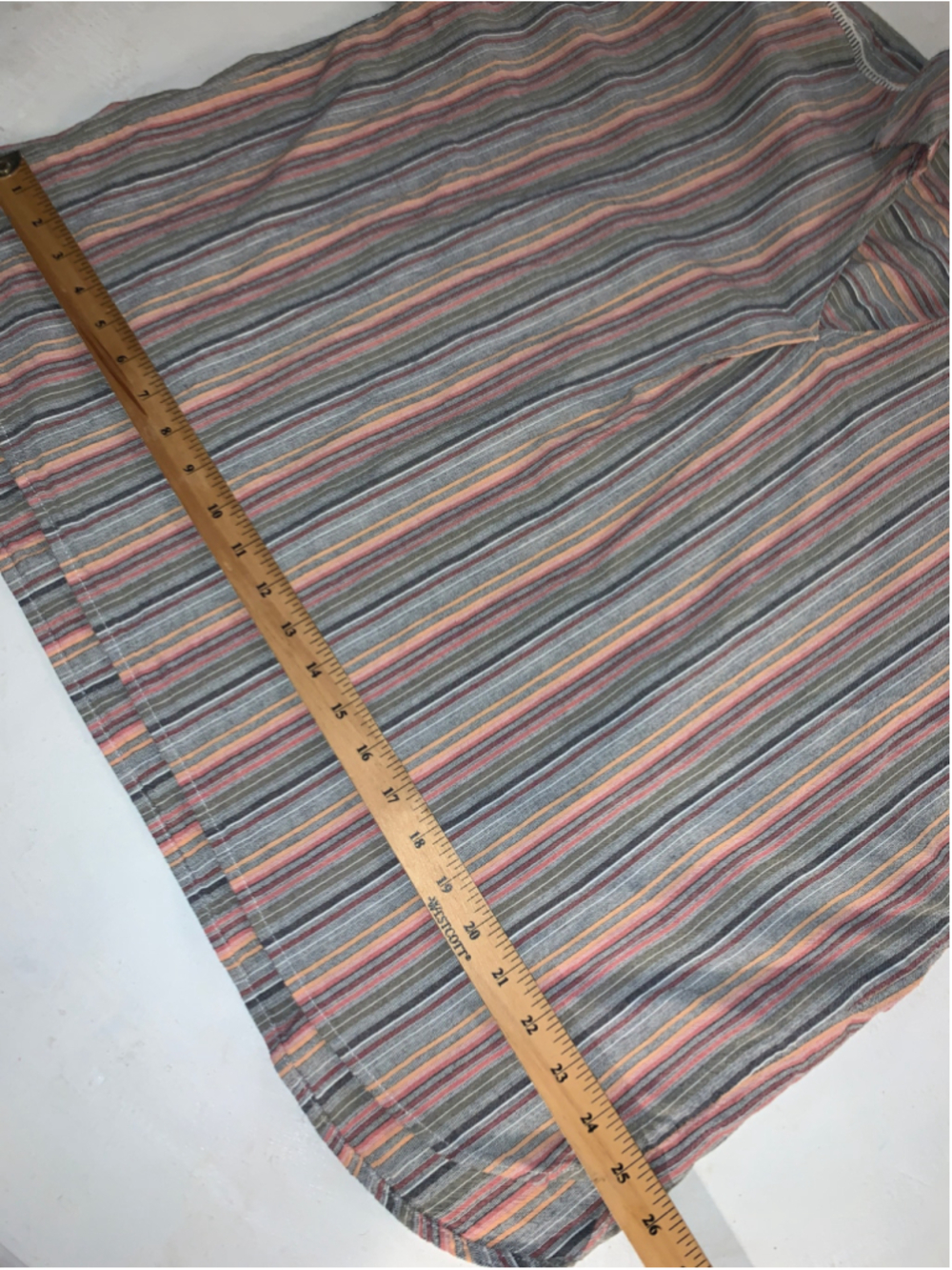 Women's Denver Hayes Striped Button Down Shirt XL Grey Pink - Picture 9 of 9